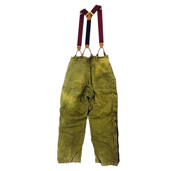 Vintage 1940's A-9 Flight Pilot Bibs Pants Trouser Air Forces Waist 30 RARE 3725 - Picture 2 of 12